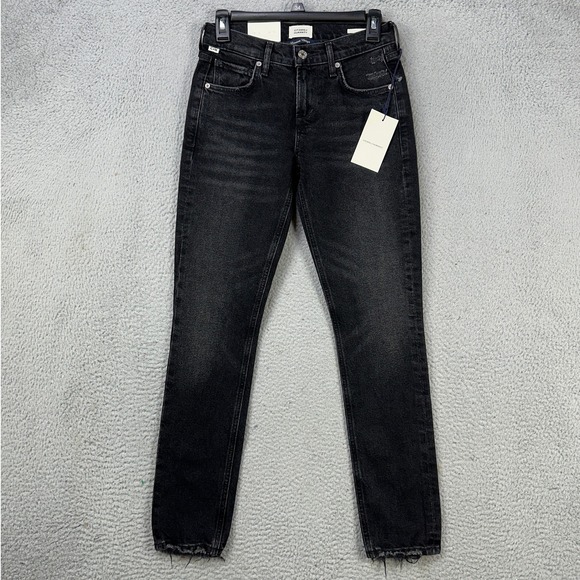 Citizen Of Humanity Womens Racer Slim Jeans 23 Black Low Rise 5 Pocket Denim NEW - Picture 1 of 14